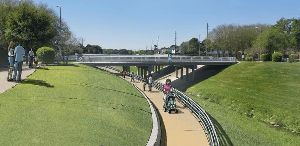 Concept art shown here indicates the general idea for the pedestrian underpass being constructed by the Willow Fork Drainage District along Westheimer Parkway near Cinco Ranch Junior High School as part of the district’s Parks and Trails Master Plan.